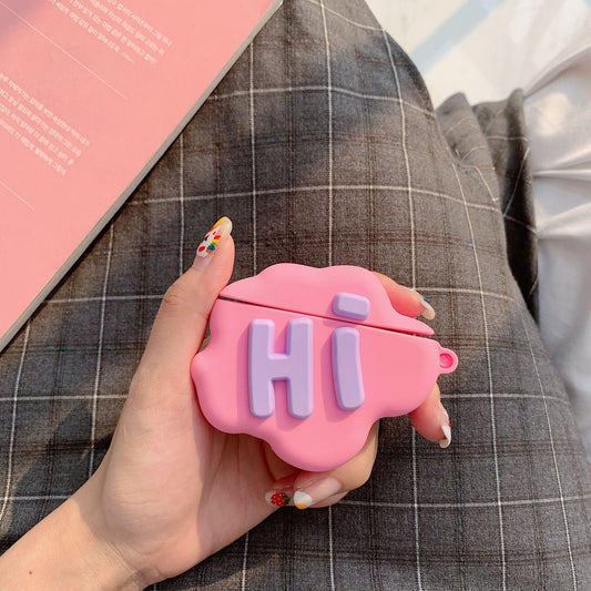 AirPod 2 Case 3D HI BYE Cloud Letter Cartoon