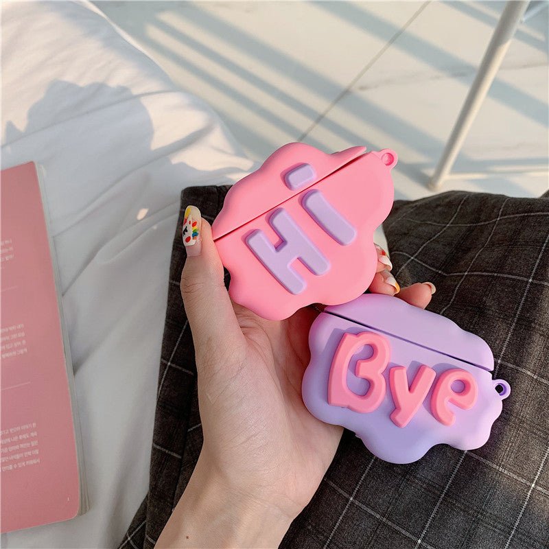 AirPod 2 Case 3D HI BYE Cloud Letter Cartoon
