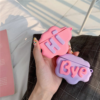 AirPod 2 Case 3D HI BYE Cloud Letter Cartoon